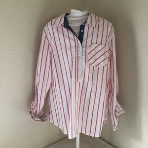 Tommy Hilfiger Red & White Striped Top L